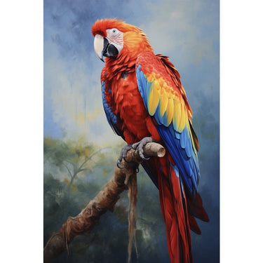 Parrot on Branch Canvas